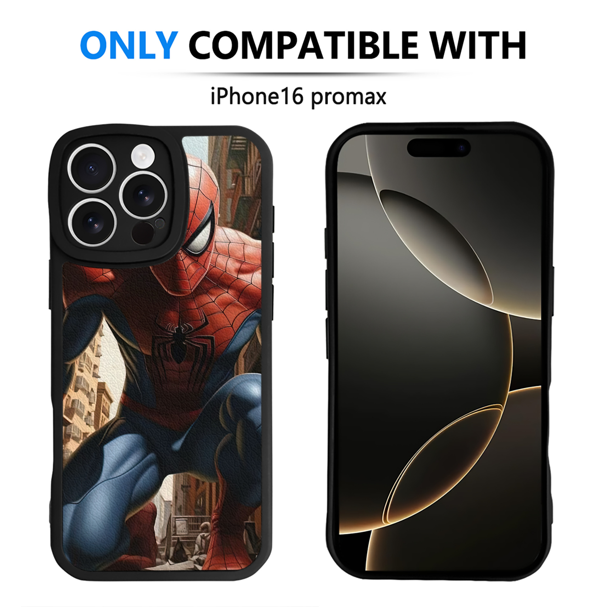（画像用） Spider Man スパイダーマン 【iPhone 16シリーズ対応】シリコンスマホケース（レザー調） 材質：シリコン